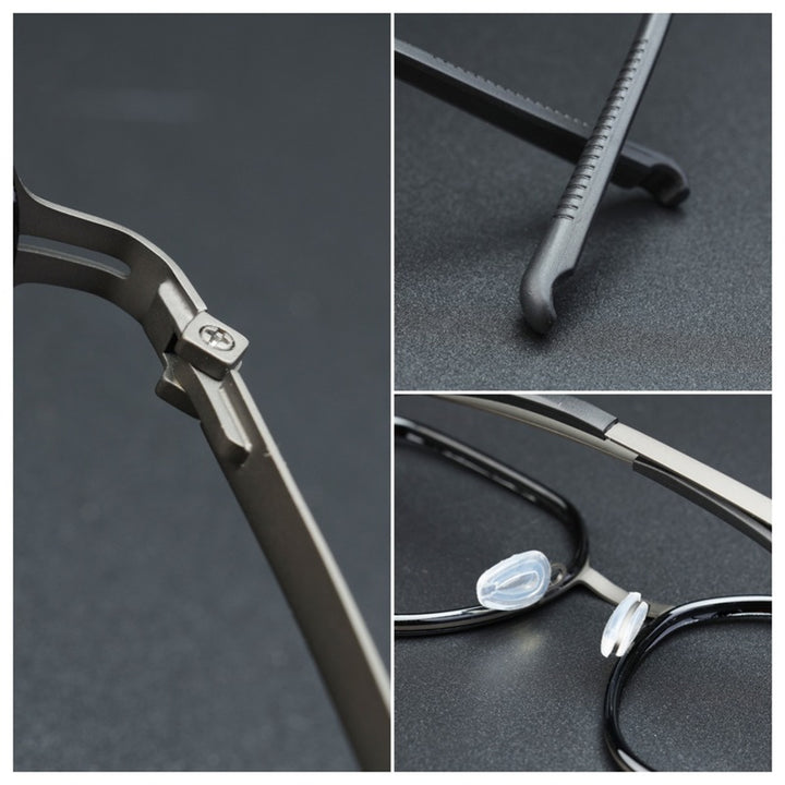 Hdcrafter Unisex Full Rim Square Double Bridge Titanium Eyeglasses 949808 — view 2 | Hdcrafter Eyeglasses at FuzWeb