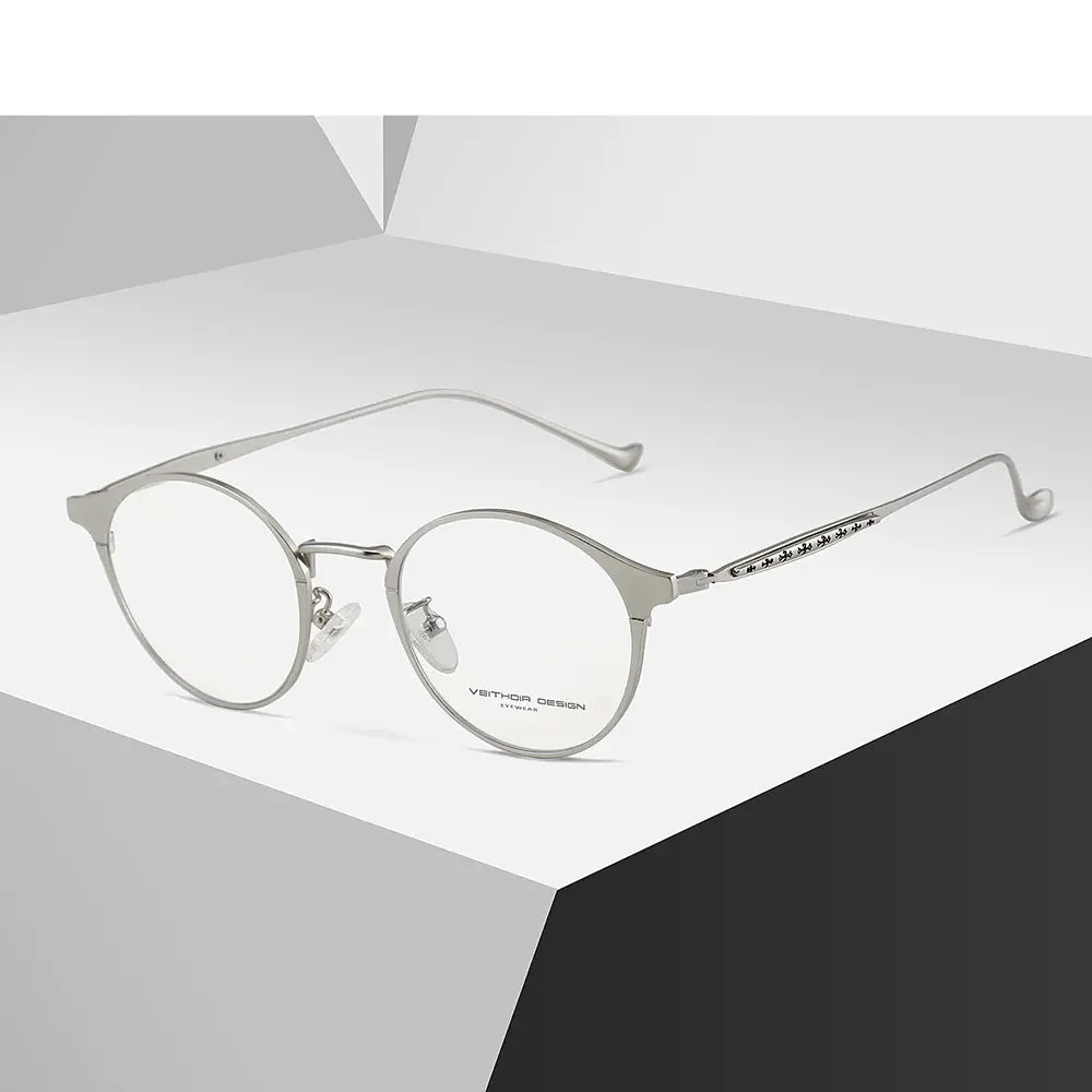 Hdcrafter Unisex Full Rim Round Alloy Frames 800600 — view 1 | Hdcrafter Eyeglasses at FuzWeb