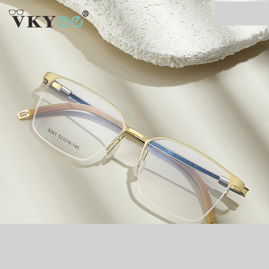 Vicky Unisex Semi Rim Square Alloy Silicone Reading Glasses 84214