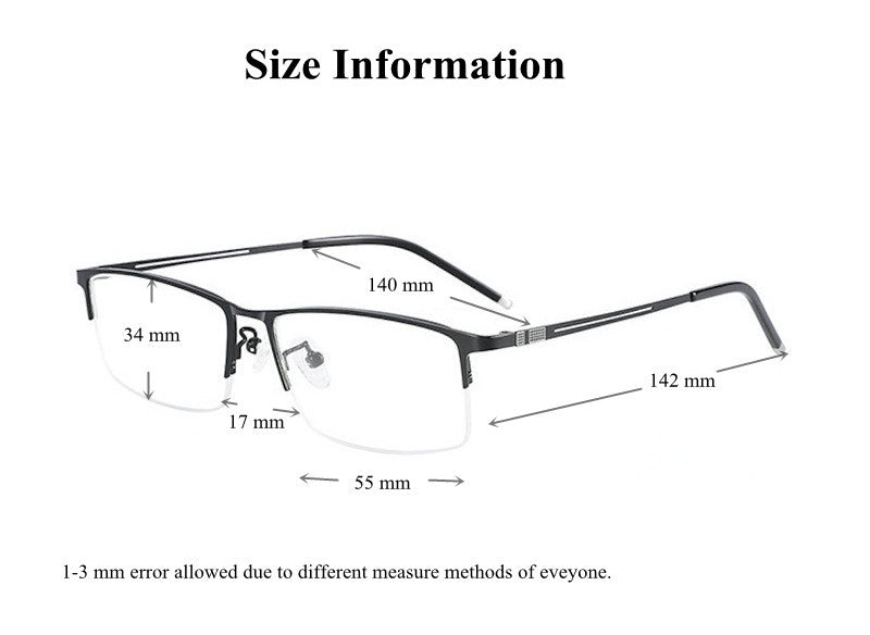 Chashma Ochki Men's Semi Rim Square Alloy Eyeglasses 9070.