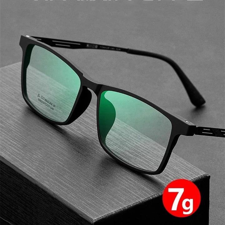 Kocolior Unisex Full Rim Square Titanium Alloy Hyperopic Reading Glasses 9824 — view 3 | Kocolior at FuzWeb