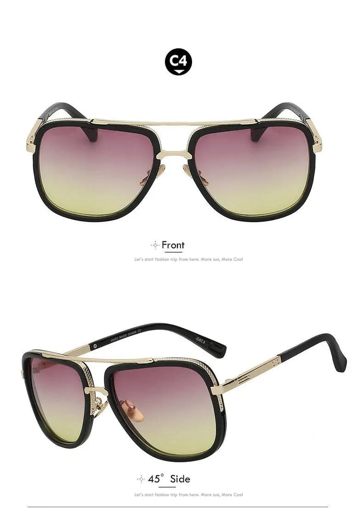 Xiu Brand Mens Square Sunglasses Men Women Big Frame — view 24 | Xiu at FuzWeb