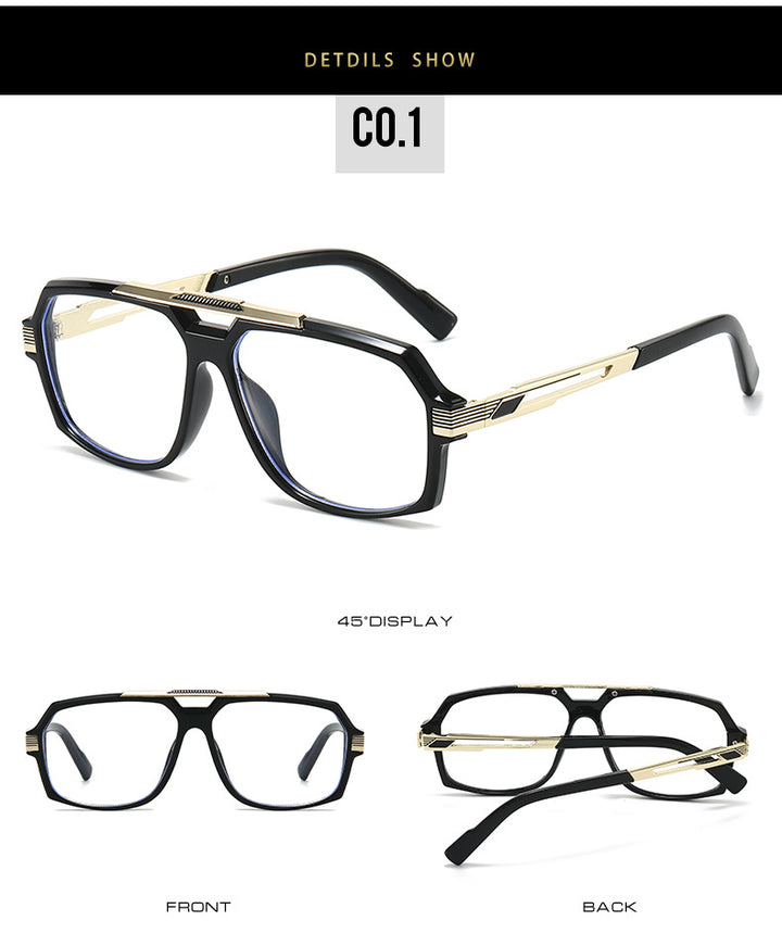 Kocolior Unisex Full Rim Square Double Bridge Tr 90 Alloy Photochromic Reading Glasses 242268.