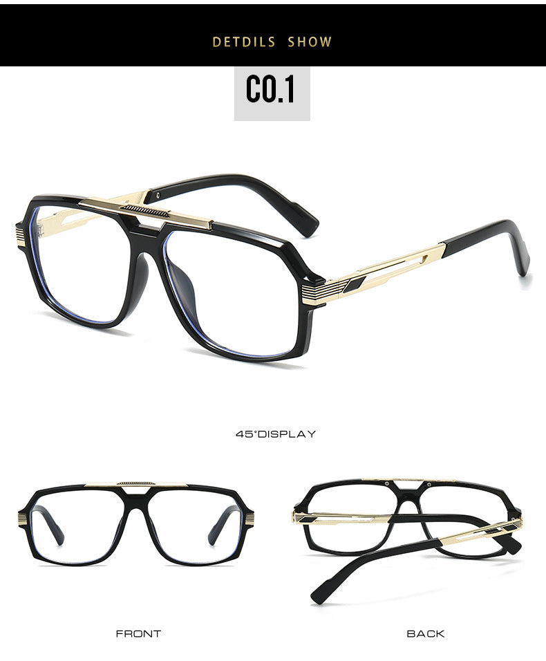 Kocolior Unisex Full Rim Square Double Bridge Tr 90 Alloy Photochromic Reading Glasses 242268.