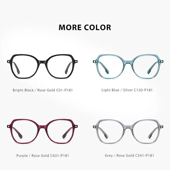 Gmei Womens Full Rim Square Acetate Alloy Eyeglasses 9225 — view 4 | Gmei Optical at FuzWeb