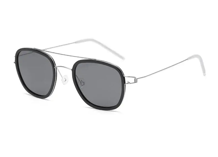 Bobbie 820554 Men’s Screwless Full Rim Polygon Titanium Sunglasses — view 1 | Bobbie at FuzWeb