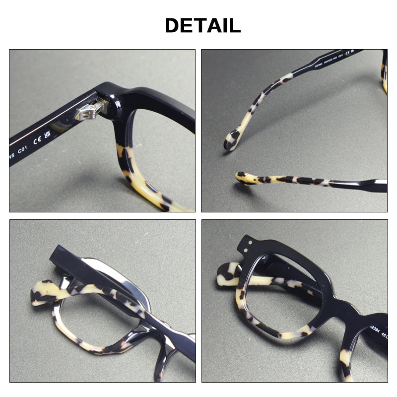 Gatenac Unisex Full Rim Flat Top Square Acetate Reading Glasses G2394 — view 2 | Gatenac at FuzWeb
