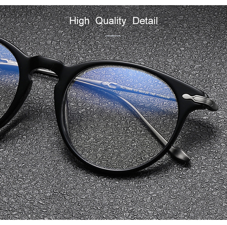 Krasivyy Unisex Full Rim Round Titanium Acetate Eyeglasses 715889 — view 1 | Krasivyy at FuzWeb