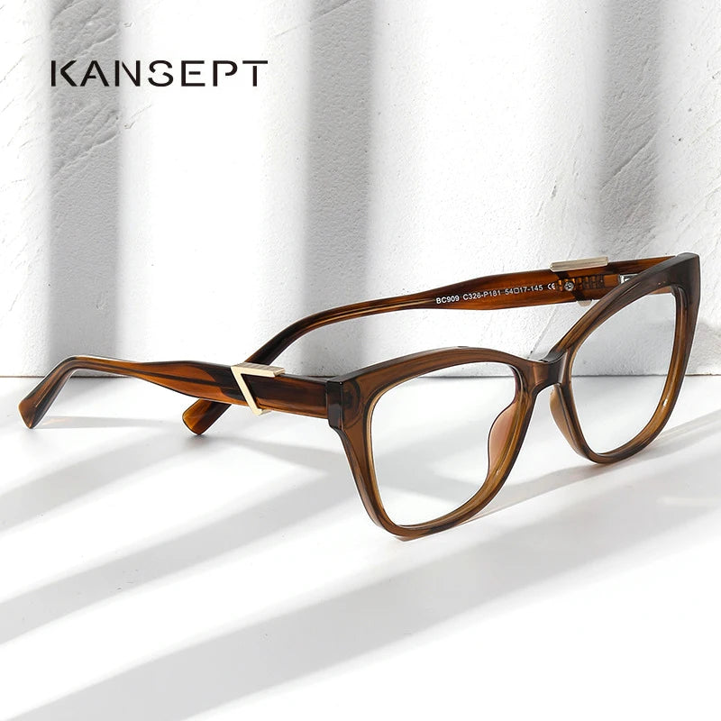 Kansept Womens Full Rim Square Cat Eye Acetate Reading Glasses 2909 — view 3 | Kansept at FuzWeb