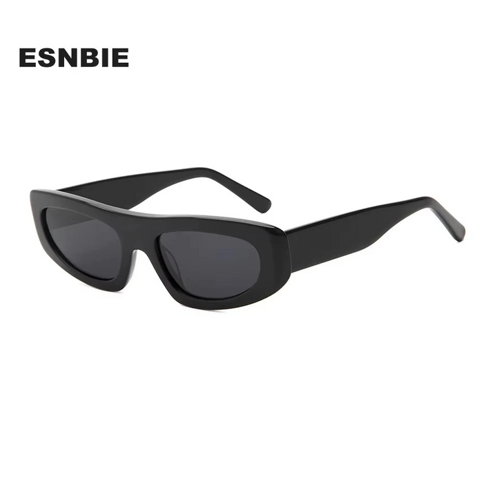 Esnbie Unisex Full Rim Square Brow Line Acetate Sunglasses 240171