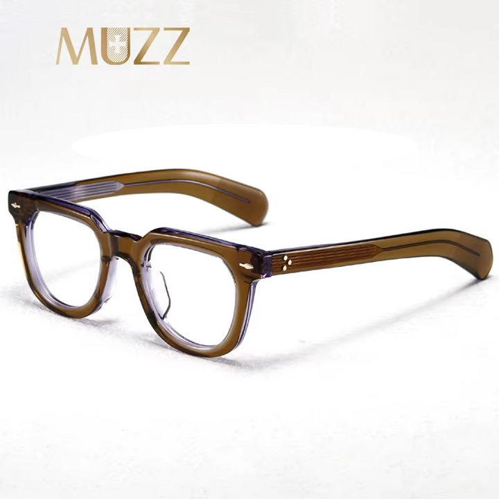 Muzz Unisex Full Rim Flat Top Square Thick Acetate Eyeglasses 842147 Full Rim Muzz