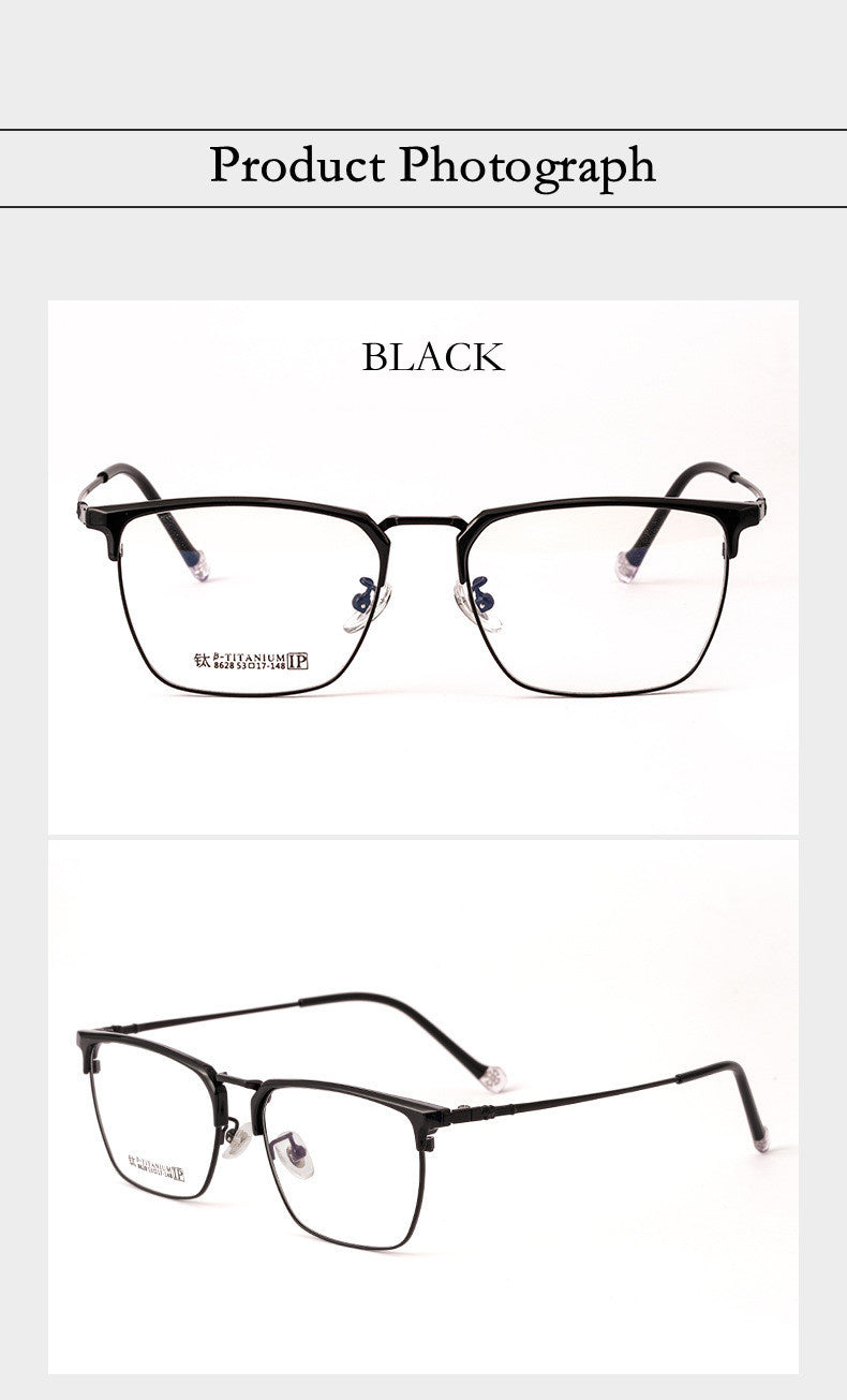 Kocolior Unisex Full Rim Square Titanium Alloy Hyperopic Reading Glasses 8628.