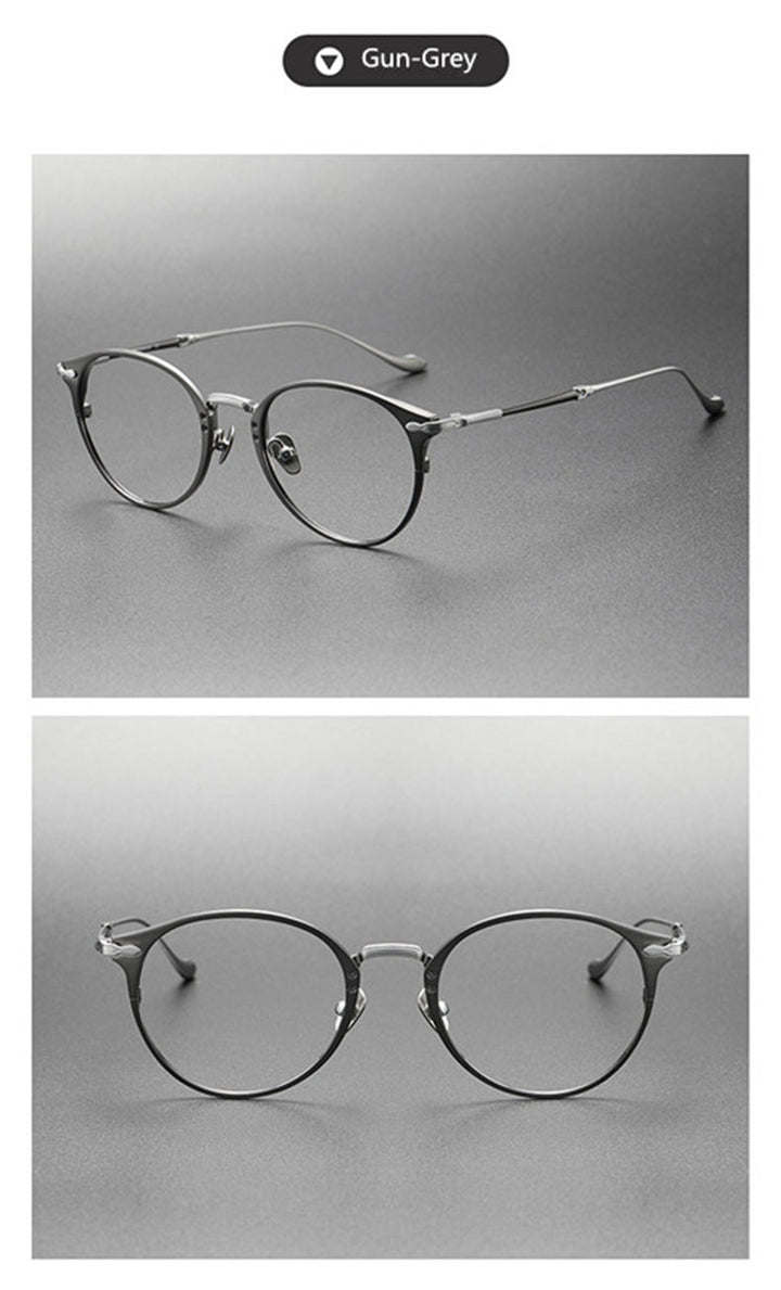 Aimee Unisex Full Rim Oval Round Titanium Eyeglasses 3112.