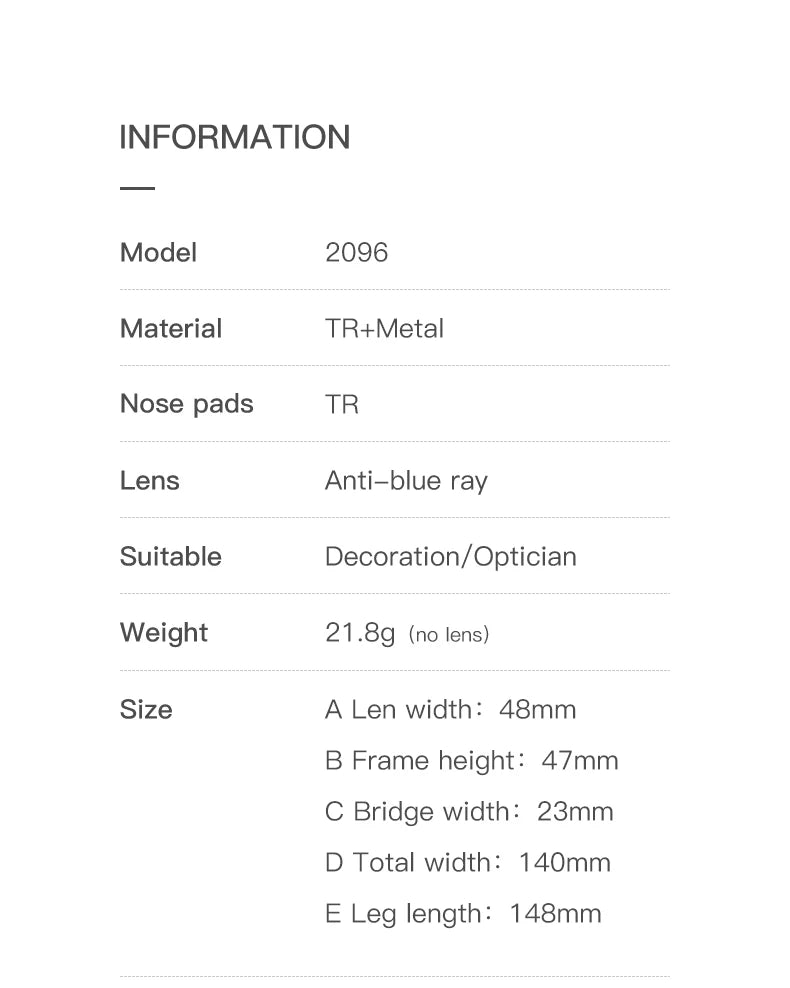 Vicky Unisex Full Rim Square Tr 90 Titanium Eyeglasses 2096 — view 13 | Vicky at FuzWeb