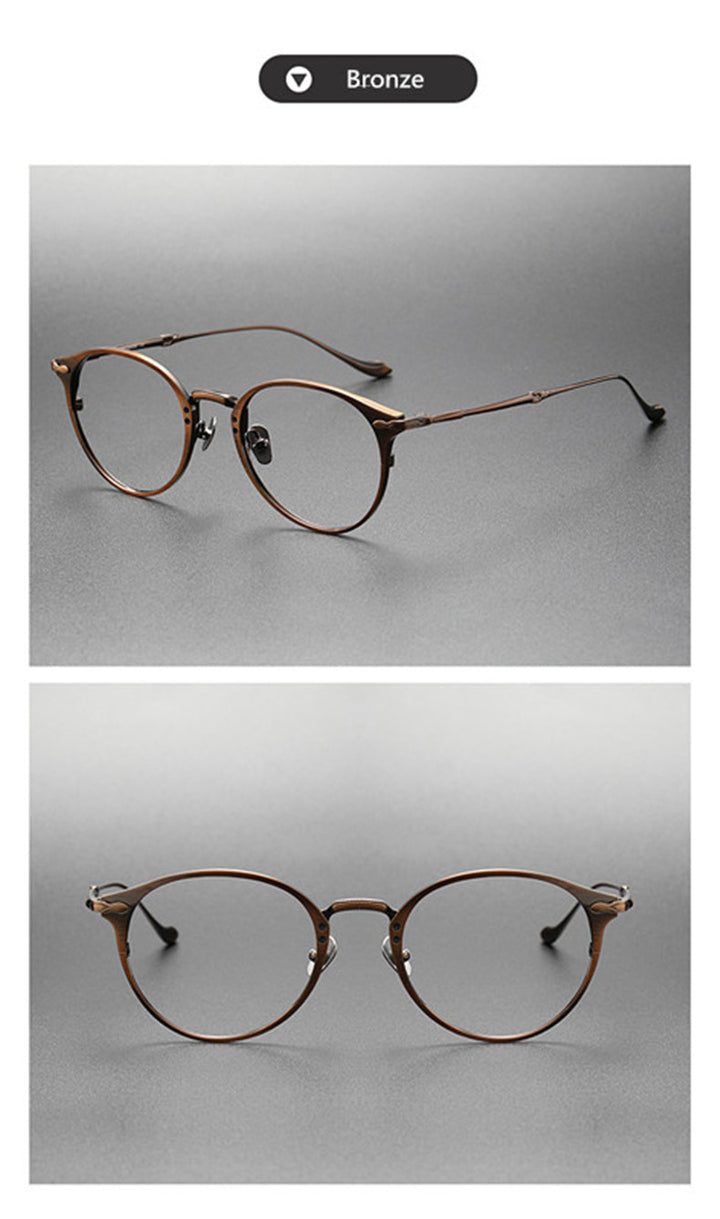 Aimee Unisex Full Rim Oval Round Titanium Eyeglasses 3112.