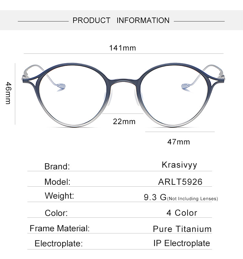 Krasivyy Unisex Full Rim Oval Round Titanium Eyeglasses 35926 — view 1 | Krasivyy at FuzWeb