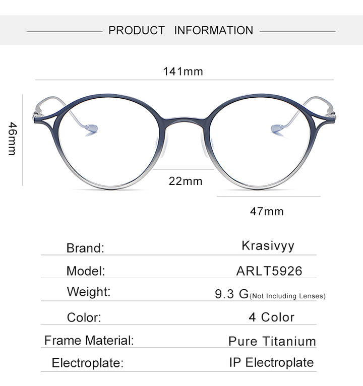 Krasivyy Unisex Full Rim Oval Round Titanium Eyeglasses 35926 — view 1 | Krasivyy at FuzWeb
