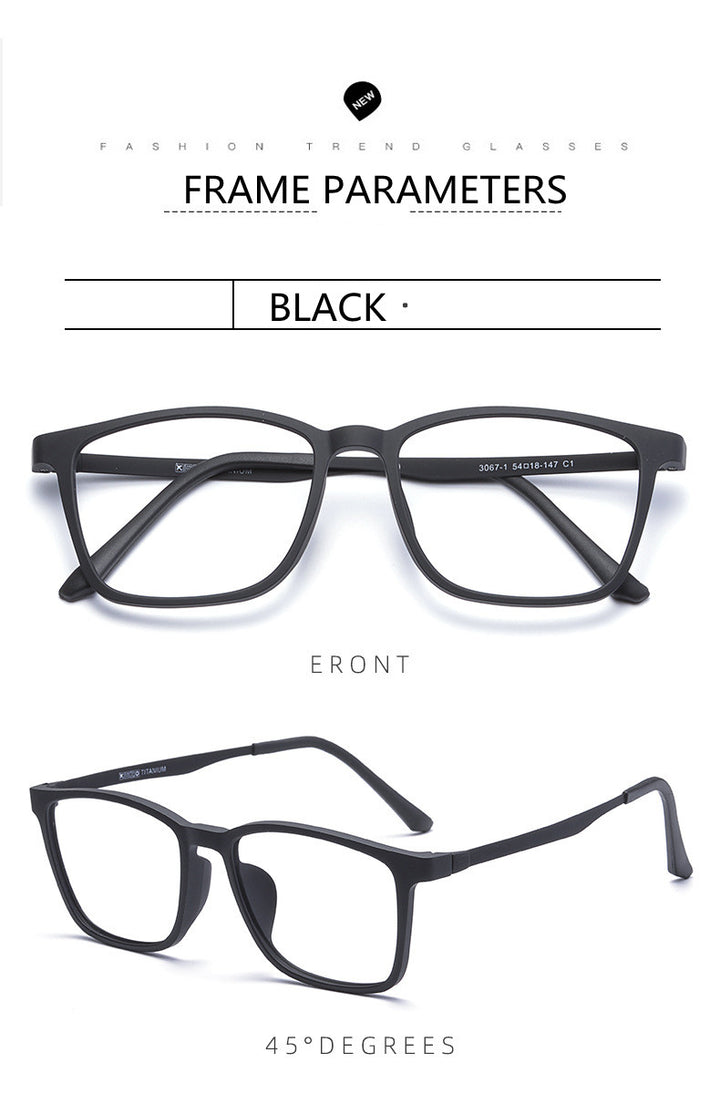 Kocolior Unisex Full Rim Square Tr 90 Titanium Hyperopic Reading Glasses 3067 — view 7 | Kocolior at FuzWeb