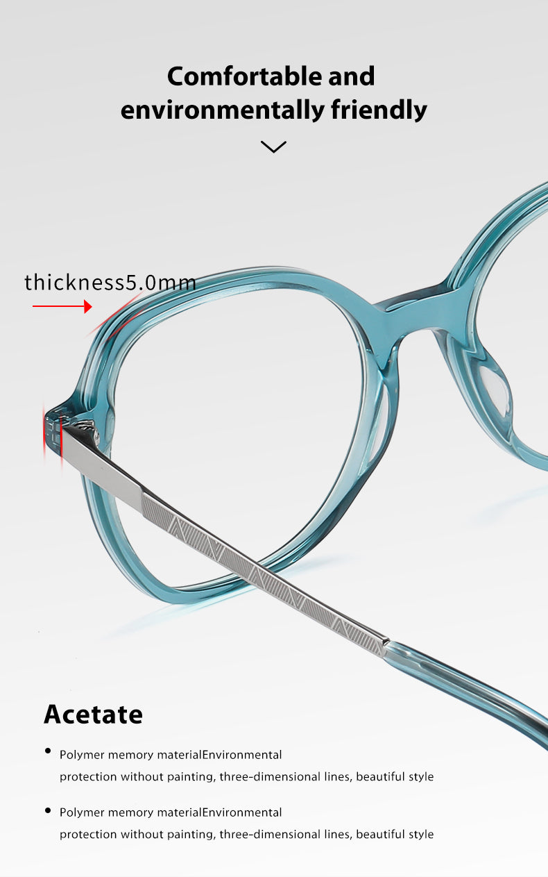 Gmei Womens Full Rim Square Acetate Alloy Eyeglasses 9225 — view 5 | Gmei Optical at FuzWeb