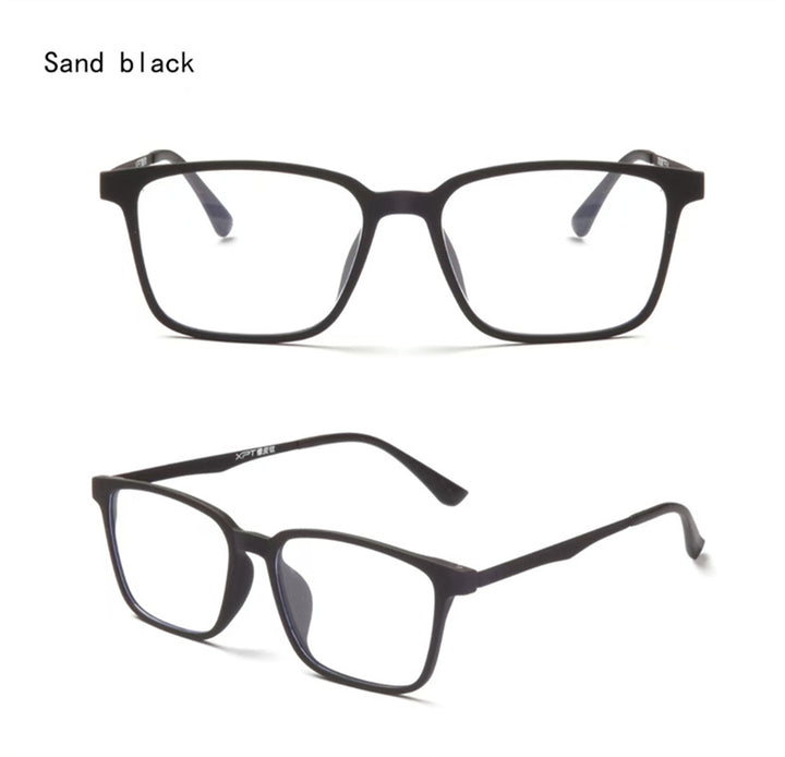 Kocolior Unisex Full Rim Square Rubber Titanium Photochromic Reading Glasses 722009.