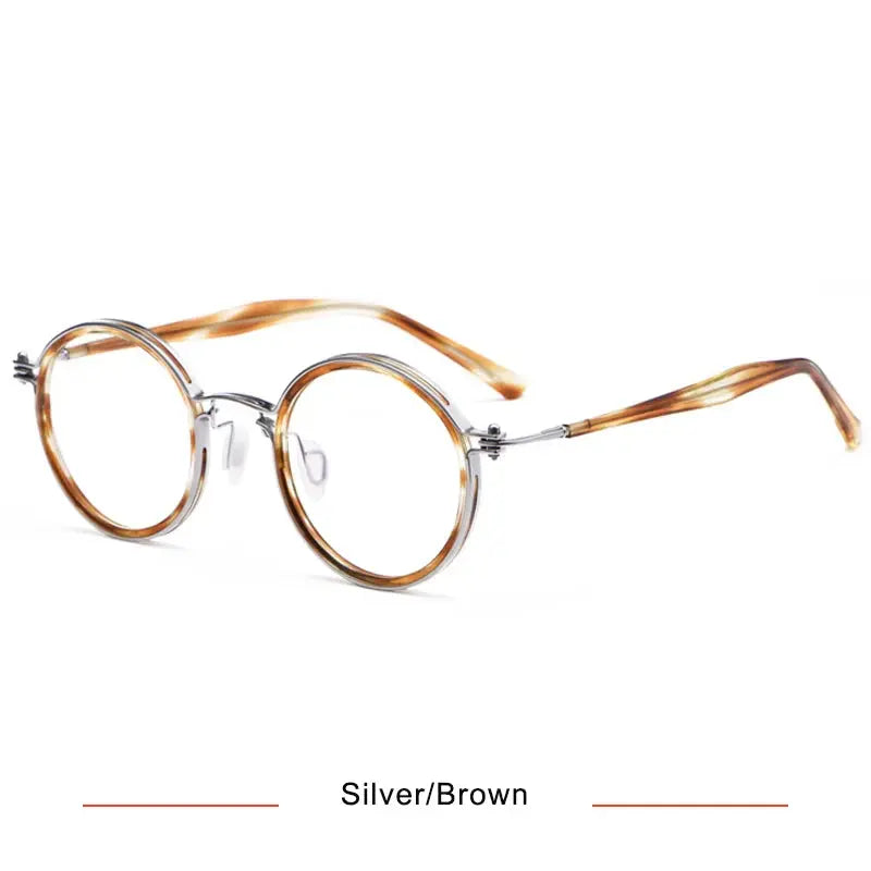 Krasivyy Unisex Full Rim Round Acetate Titanium Eyeglasses 55862.