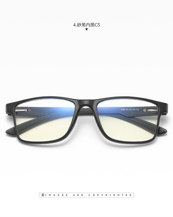 Mens Tr 90 Full Rim Square Frame Eyeglasses Anti Blue Light — view 15 | Bclear at FuzWeb