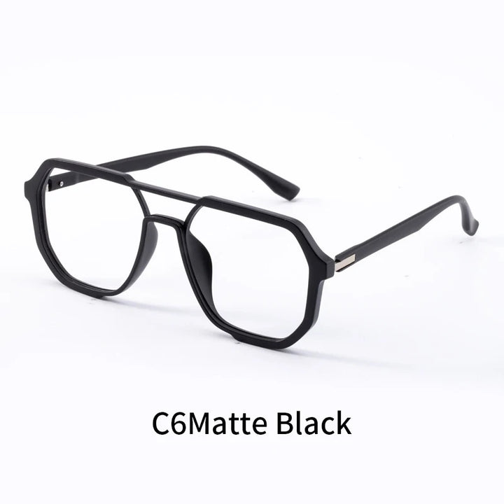 Xbora Unisex Full Rim Square Double Bridge Tr 90 Alloy Eyeglasses 7246.