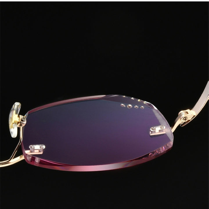 Chashma Womens Rimless Rectangle Eyeglasses 10139 — view 6 | Chashma at FuzWeb