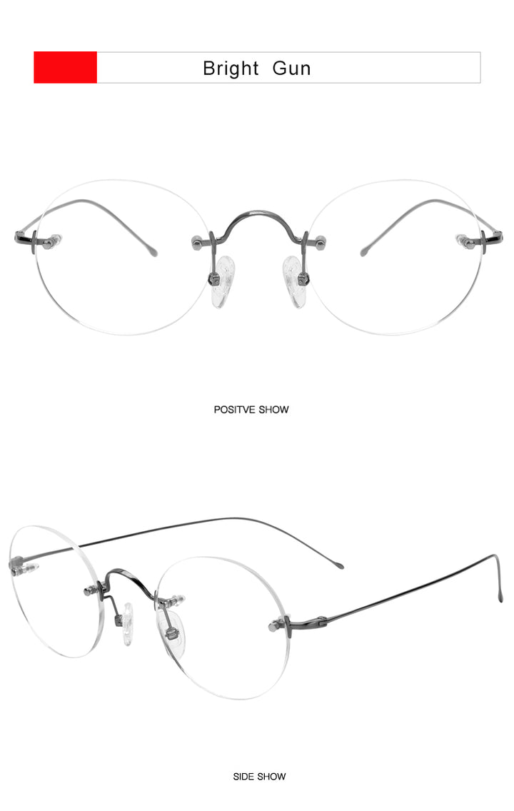 Krasivyy Womens Rimless Round Titanium Eyeglasses Kr8635 — view 10 | Krasivyy at FuzWeb