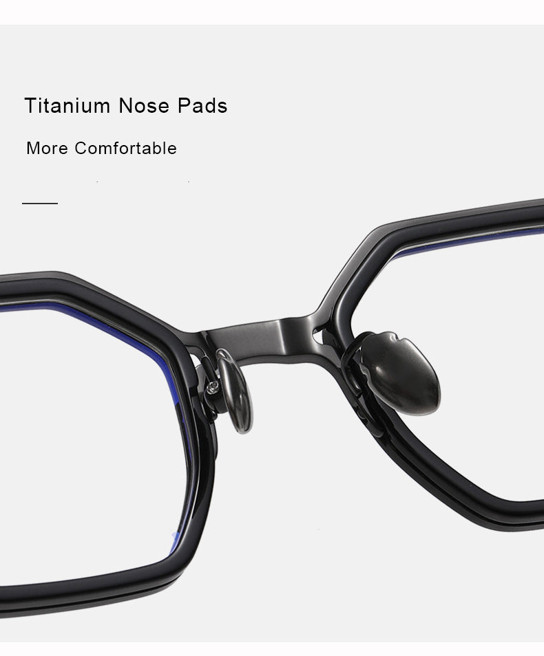 Krasivyy Unisex Full Rim Hexagon Titanium Acetate Eyeglasses 315871.