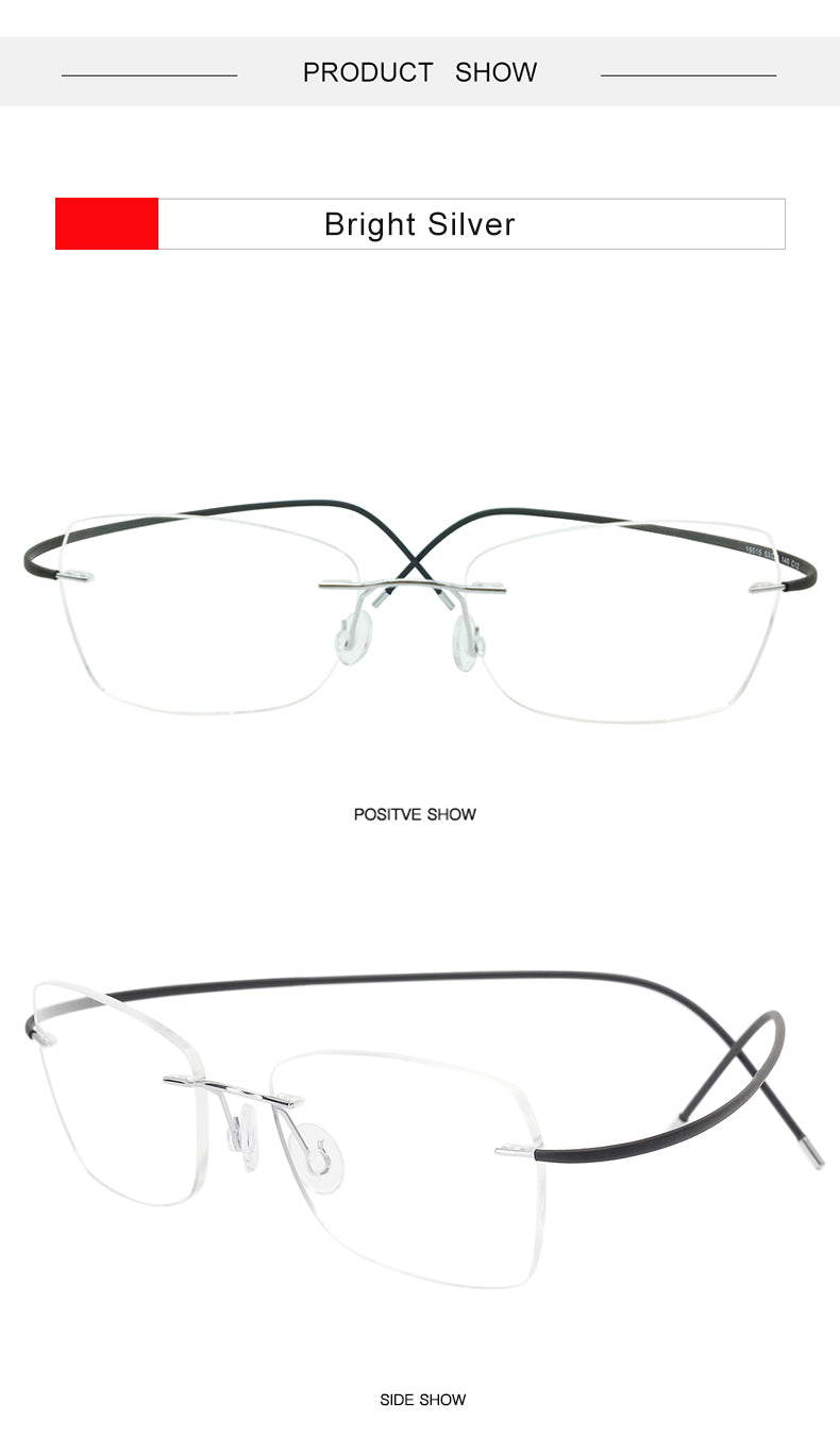 Krasivyy Unisex Rimless Oval Titanium Eyeglasses 1615.