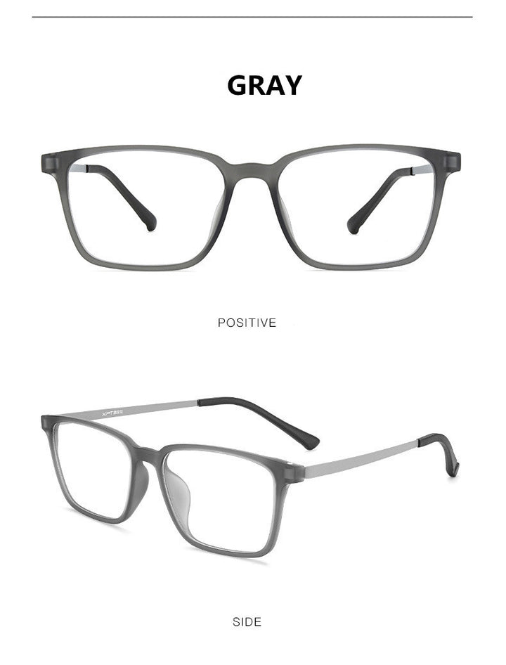 Kocolior Unisex Full Rim Square Tr 90 Titanium Hyperopic Reading Glasses 98221.