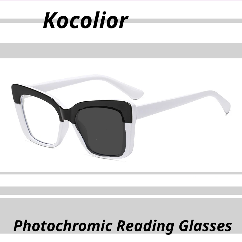 Kocolior Women's Full Rim SquareTr 90 Photochromic Reading Glasses 726938