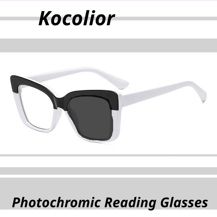 Kocolior Women's Full Rim SquareTr 90 Photochromic Reading Glasses 726938