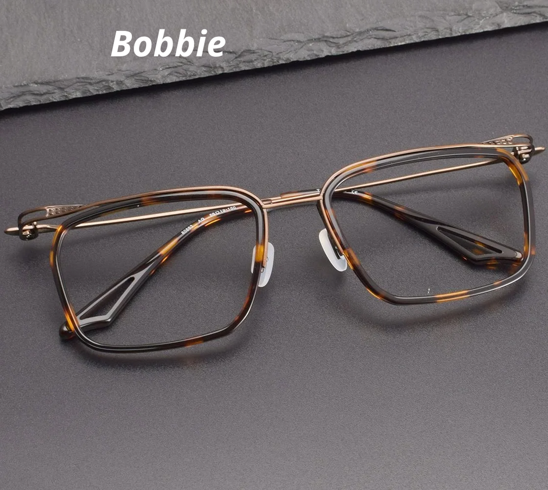 Bobbie Unisex Full Rim Square Acetate Titanium Eyeglasses 808639