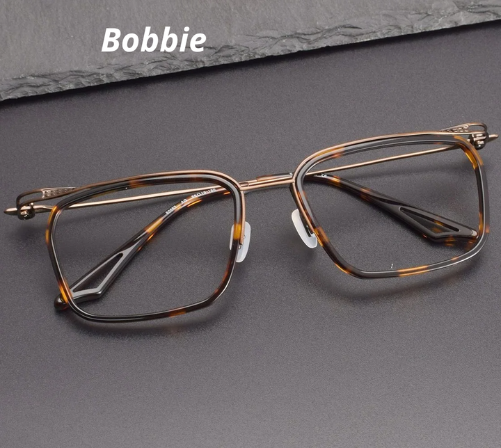 Bobbie Unisex Full Rim Square Acetate Titanium Eyeglasses 808639