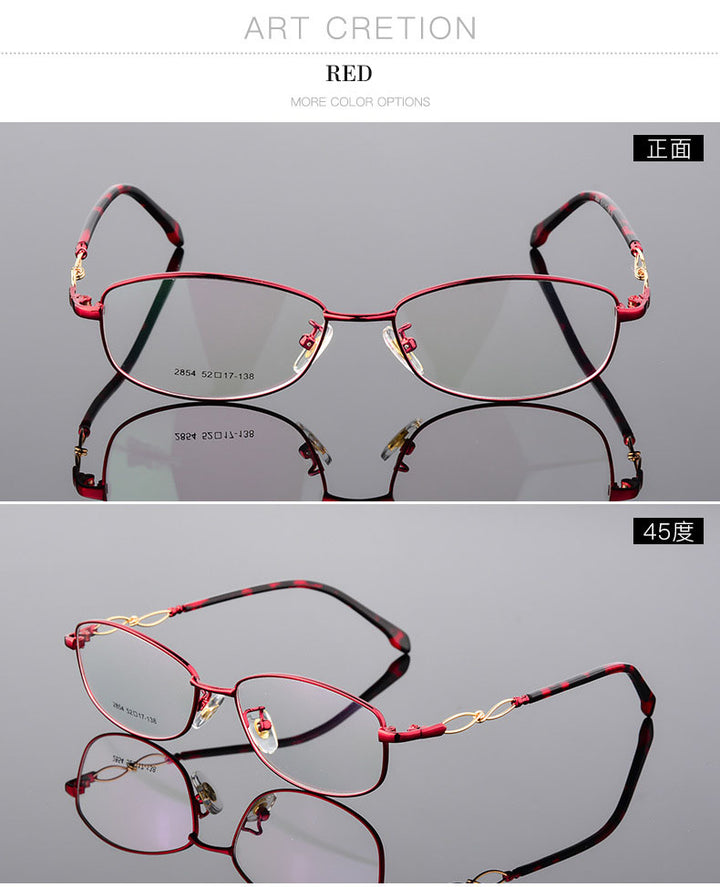 Womens Full Rim Oval Eyeglasses Alloy Frame 2854 — view 7 | Bclear at FuzWeb