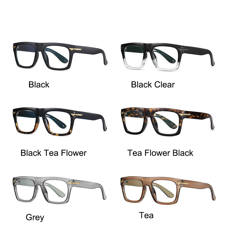 Kocolior Unisex Full Rim Square Acetate Hyperopic Reading Glasses 3394.
