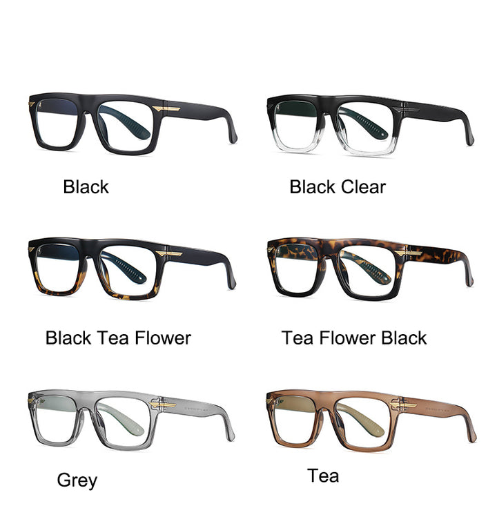 Kocolior Unisex Full Rim Square Acetate Hyperopic Reading Glasses 3394.