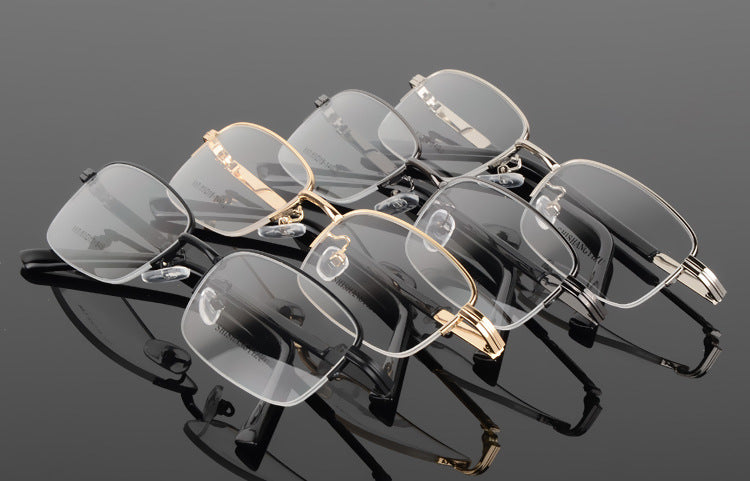 Bclear Men's Semi Rim Eyeglasses Alloy Square S887.