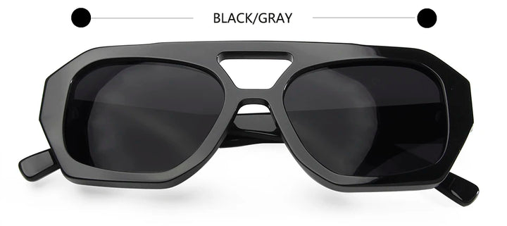 Esnbie Unisex Full Rim Square Double Bridge Acetate Sunglasses 230381.