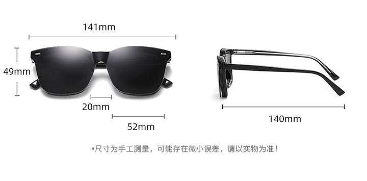 CCSpace Womens Full Rim Square Tr 90 Alloy Eyeglasses Clip On Sunglasses 304051 — view 1 | CCspace at FuzWeb