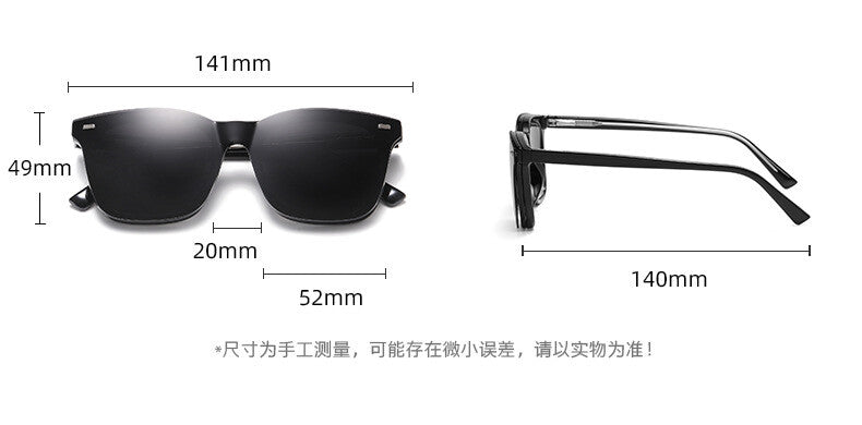 CCSpace Womens Full Rim Square Tr 90 Alloy Eyeglasses Clip On Sunglasses 304051 — view 1 | CCspace at FuzWeb
