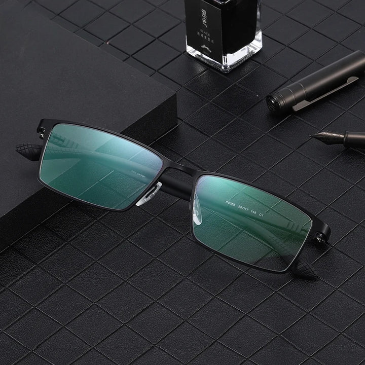 Chashma Ottica Mens Full Rim Square Titanium Alloy Eyeglasses 779386 — view 1 | Chashma Ottica at FuzWeb