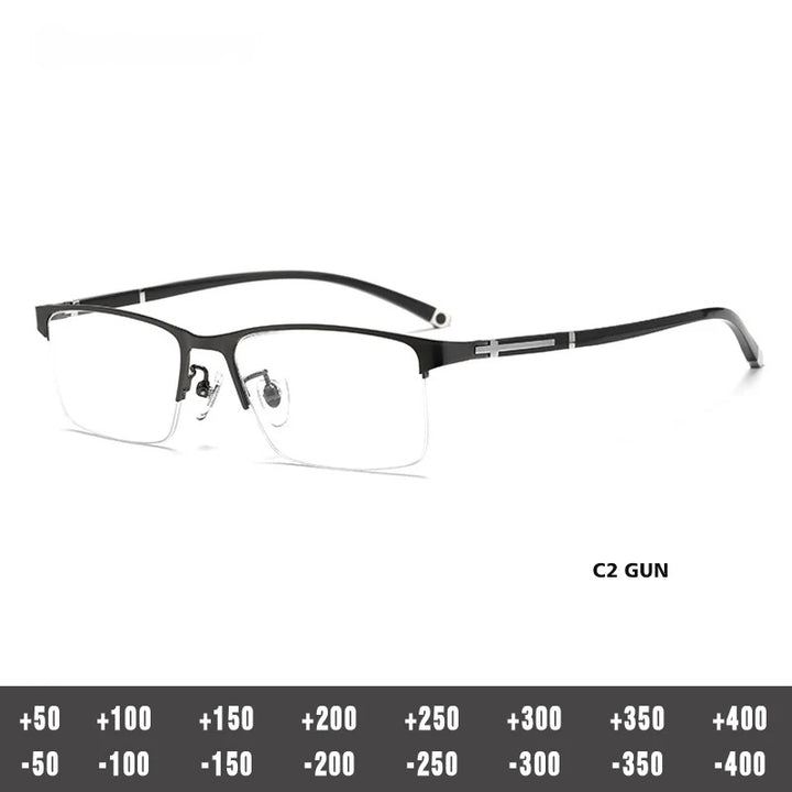 Kansept Unisex Full Rim Square Al-Mg-Titanium Reading Glasses 619211.