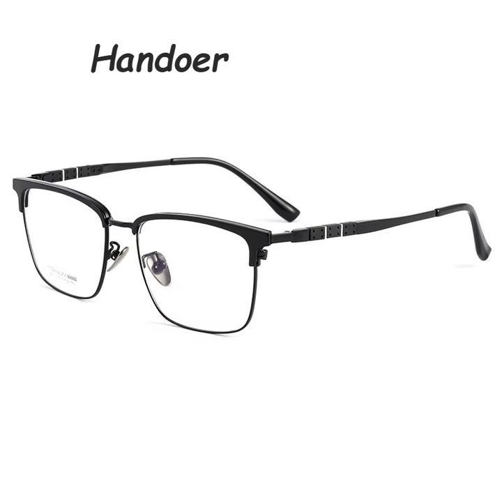 Handoer Women's Full Rim Square Titanium Eyeglasses 99017 Full Rim Handoer