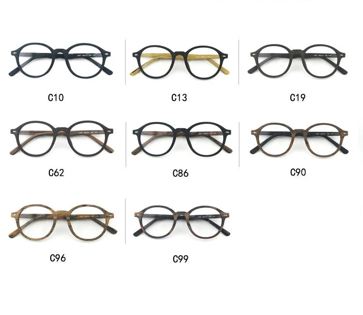 Hdcrafter Unisex Full Rim Round Oval Wood Metal Frame Eyeglasses 4237 — view 16 | Hdcrafter Eyeglasses at FuzWeb