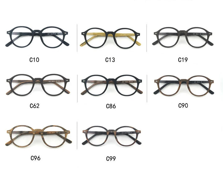 Hdcrafter Unisex Full Rim Round Oval Wood Metal Frame Eyeglasses 4237 — view 16 | Hdcrafter Eyeglasses at FuzWeb