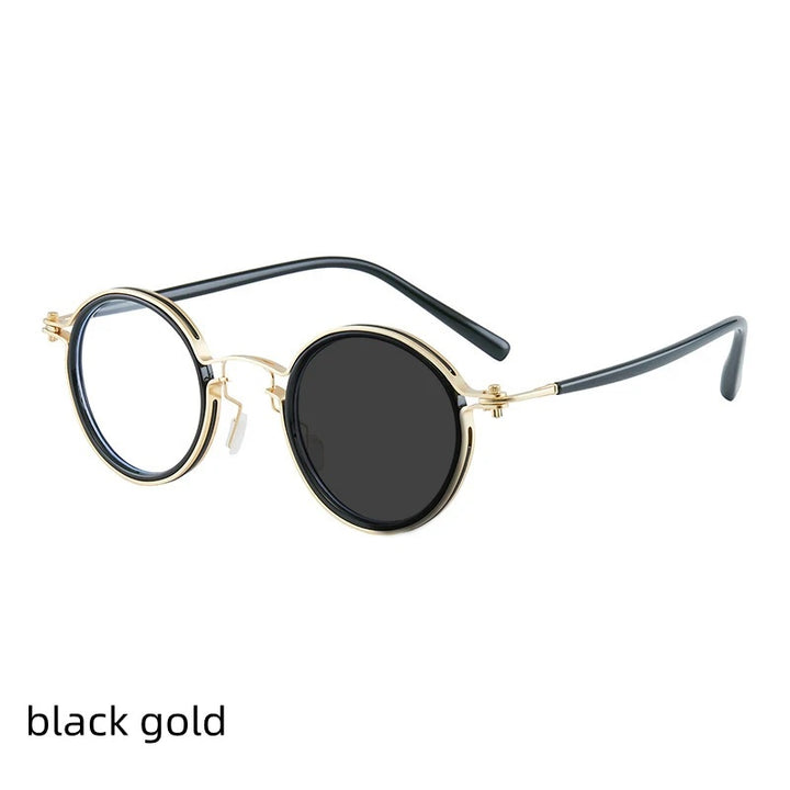 Kocolior Unisex Full Rim Round Alloy Acetate Hyperopic Reading Glasses 2203.
