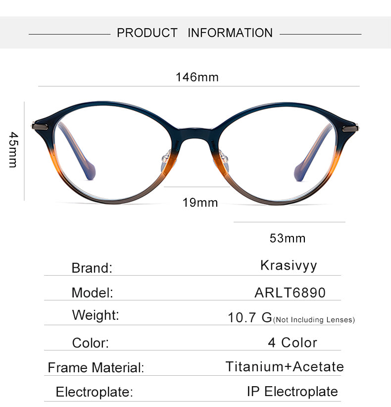 Krasivyy Unisex Full Rim Oval Round Titanium Acetate Eyeglasses 316890 — view 1 | Krasivyy at FuzWeb